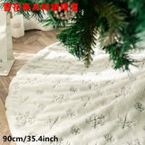 elvesmall  1pcs White Christmas Tree Skirt 78/90/122cm Plush Faux Fur Xmas Tree Carpet Decoration Ornament New Year Navidad Home Deco