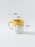 elvesmall  -  1pc 350ml Cute Bunny Chicken Coffee Mug Ceramic Coffee Cup Funny Gifts Unique Birthday Gifts Embossed Breakfast Mug Home Office