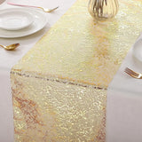 elvesmall Glitter Metallic Table Runner,Polyester Gold/Rose Gold Table Runner Roll Dining Table Decor for Party Birthday Wedding