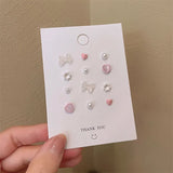 elvesmall Fashion New Delicate Elegant Butterfly Earrings Sets Simple Cute Korean Small Stud Earring for Women Girls Party Jewelry Gifts