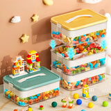 elvesmall Children Toy Storage Box Transparent Lego Toy Sorter Building Block Container Jigsaw Puzzle Lego Storage Case Kid Home Organizer