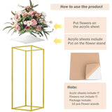 elvesmall  10 pcs Column Vases Gold Centerpieces for Table Metal Flower Stand Centerpieces for Tables Party Floral Stands for Flowers