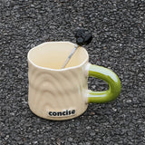 elvesmall  -  Modern Simple Coffee Ceramic Mug Milk fufu Collider with Handle Water Cup Household Breakfast Oatmeal Milk Cup