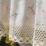 elvesmall Nordic Style Short Curtains Solid Cotton Linen Lace Hem Half Tulle Curtain Wine Cabinet Door Kitchen Window Small Curtains