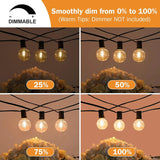 elvesmall Festoon LED Globe String Light Fairy LED G40 Outdoor For Christmas Party Garden Decorative Garland Lamp Street Patio Backyard