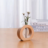 elvesmall  Simple Flower Arrangement Living Room Solid Wood Dried Flower Vase Small Ornaments Home Dining Table Mini Flower Vase Decoration