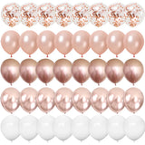 elvesmall 40pcs Rose Gold Confetti Latex Balloons Happy Birthday Party Decorations Adult Kids 1 2 3 5 10 14 15 18 30 35 40 50 60 Year Old