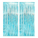 elvesmall 2Pcs 2m Metallic Foil Tinsel Curtain Kids Birthday Wedding Bachelorette Party Tassel Background Decorations Baby Shower New Year