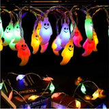 elvesmall  1.5m 10Led Halloween Pumpkin Ghost Skeletons Bat Spider Led Light String Festival Bar Home Party Decor Halloween Ornament