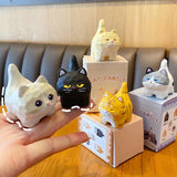elvesmall Cute Cat Resin Desk Model Decorations Creative Meow Animal Figurines Living Room Home Decor Kawaii Kid Toys Friend Gifts Pendant
