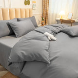 elvesmall Cream Style Pink Yellow Bedding Set Twin Full Queen King Size Bed Linen Girls Adults 180x220cm Bed Flat Sheet Pillowcase Kawaii