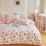 elvesmall Bedding Set for Girl Boy Bedroom KIDS Modern Comforter Duvet Cover Flat Sheet Pillowcase  Home Textile Soft Bed Linen