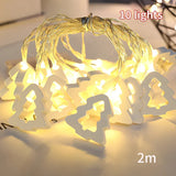 elvesmall Christmas Wood House LED Light Xmas Tree Decorative Light String Wall Hanging Decoration Christmas Atmosphere Decor