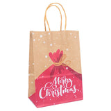 elvesmall 5Pcs Kraft Gift Bags with Handle Elk Snowflake Christmas Tree Merry Christmas Party Favors Packaging Bag Navidad New Year 2025