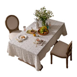 elvesmall Luxury Lace Tablecloth Party Table Cloth American White Embroider Table Decoration for Living Room Bedroom Table Cover