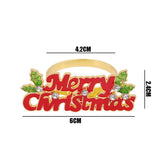 elvesmall  Christmas Napkin Rings Gold Zinc Alloy Bling Napkin Buckle for Christmas Wedding Table Party Decoration New Year Napkin Holder