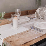 elvesmall  100% Pure Linen Table Runner Elegant Solid Colour Event Party Supplies Fabric Decor Placemat for Holiday Wedding Christmas Doily
