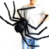 elvesmall  30cm/50cm/75cm/90cm/125cm/150cm/200cm Black Plush Spider Horror Halloween Decor Haunted House Prop Indoor Outdoor Giant Decor