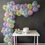 elvesmall 20Pcs 10inch Crystal Bubble Balloons Pastel Colorful Transparent Latex Balloons Birthday Party Decor Wedding Helium Globals