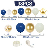 elvesmall 98pcs Navy Blue Balloons Arch Kit Balloon Wedding Birthday Boy Party Decor Mariage Anniversaire Graduation Ballon Blue Garland