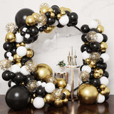 elvesmall Black Gold Balloon Garland Arch Kit Confetti Latex Ballon Birthday Party Decor Adult Graduation Baloon Wedding Decor Baby Shower