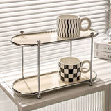 elvesmall  -  Ins style tabletop cup cream style display rack coffee cup tea cup mug storage shelf countertop luxury storage rack