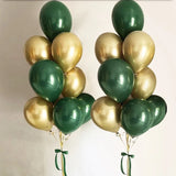 elvesmall 30pcs 10inch Retro Dark Green Chrome Gold Latex Balloons Baby Shower Wedding  Anniversary Birthday Party Decoration DIY Supplies