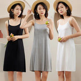 elvesmall  New Cotton Slip Underwear Women Summer Long Slip Dress Slip Skirt Under Dress All Match Breathable Petticoat Underskirt Lingerie