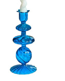 elvesmall Floriddle Retro Candlesticks Taper Candle Holders Tall Candlesticks Decoration Party Blue Vase Home Decor Glass Candle Stand