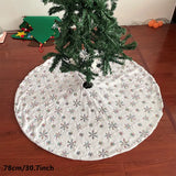 elvesmall  1pcs White Christmas Tree Skirt 78/90/122cm Plush Faux Fur Xmas Tree Carpet Decoration Ornament New Year Navidad Home Deco