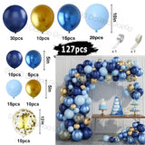 elvesmall Macaron Blue Balloon Garland Arch Kit Birthday Wedding Party White Grey Latex Gender Reveal Baby Shower Decoration Balloons