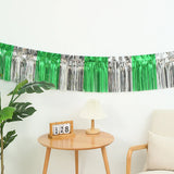 elvesmall 30x300CM Foil Fringe Garland Metallic Tinsel Streamers Banner Hanging for Parade Floats Birthday Wedding Christmas Party Decor