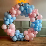 elvesmall Baby Shower Decor Balloons Garland Pastel Pink Blue Silver Balloon Arch Kit Kids Birthday Party Gender Reveal Decoration Globos