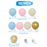 elvesmall Baby Shower Decoration Macaron Pink Blue Balloon Garland Arch Kit Wedding Birthday Boy Or Girl Gender Reveal Party Balloon Decor