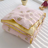 elvesmall New Super Soft Summer Quilt Queen Lightweight Breathable Air Conditioner Comforter Soya Fibre Fill Summer Blanket Single Double