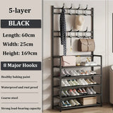 elvesmall Floor Shoe and Hat Rack Strong Load-bearing Clothes Hat Coats Shoes  Living Room Organizer Bedroom Hanger Cabinet Storage Rack