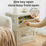elvesmall 3pc Extra large folding storage box clothing storage box household plastic toy storage box thickened three-door storage cabinet