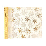 elvesmall Christmas Table Runner Sparkle Metallic Gold Thin Snowflake tree Pattern Table Runners new year Placemats  Xmas Navidad Gift