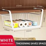 elvesmall Kitchen Under Cabinet Basket Storage Shelf Tissue Cup Holder Closet Desk Hanging Rack Hollowed Pullout Drawer Sliding Basket