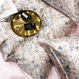 elvesmall Mulberry Silk 4 Pieces Comforter Bedding Set, 1PC Duvet Cover, 1PC Bed Sheet, 2PCS Pillowcases, Luxury Home Textiles Bedclothes