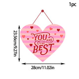 elvesmall  Valentine's Day Love Heart Door Sign Pendants Welcome 14 February Lovers Party DIY Be Mine Happy Valentine Party Home Decor