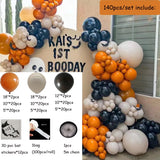elvesmall 140pcs Orange Black Halloween Balloon Garland Arch 3d Black Pvc Bat Sticker For Outdoor Garden Halloween Boo Party Decorations