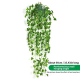 elvesmall 90CM Artificial Green Plant Hanging Ivy Leaf Seaweed Radish Artificial Flower Grapevine Home Garden Wall Fence Party Decoration