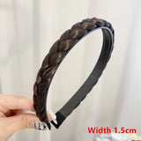 elvesmall Women Synthetic Wig Twist Braided Hair Bands Fashion Braids Hair Accessories Women Bohemian Nature Headband Stretch for Party