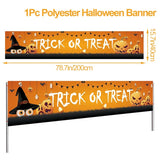 elvesmall Halloween Trick Or Treat Banner Happy Halloween Decoration For Home Pumpkin Bat Ghost Print Backdrop Horror Party Suppiles