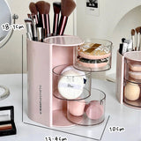 elvesmall Rotating Powder Puff Storage Box Dust-proof Desktop Beauty Egg Air Cushion Rack Multi-layer Lipstick Makeup Brush Storage Rack