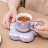 elvesmall  -  Ceramic coffee cups and exquisite mugs and saucers set girls' high-value cherry blossom cups are luxurious and luxurious.