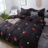 elvesmall Korean style ins pastoral green four piece bedding set, small fresh girl heart, student bed sheet, quilt set, three piece set