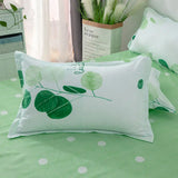 elvesmall Korean style ins pastoral green four piece bedding set, small fresh girl heart, student bed sheet, quilt set, three piece set
