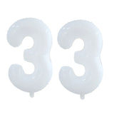 elvesmall 2pcs 30/40inch Giant White Number Balloon 16 18 25 30 40 50 Foil Balloons Birthday Wedding Baby Shower Decoration Figures Globos